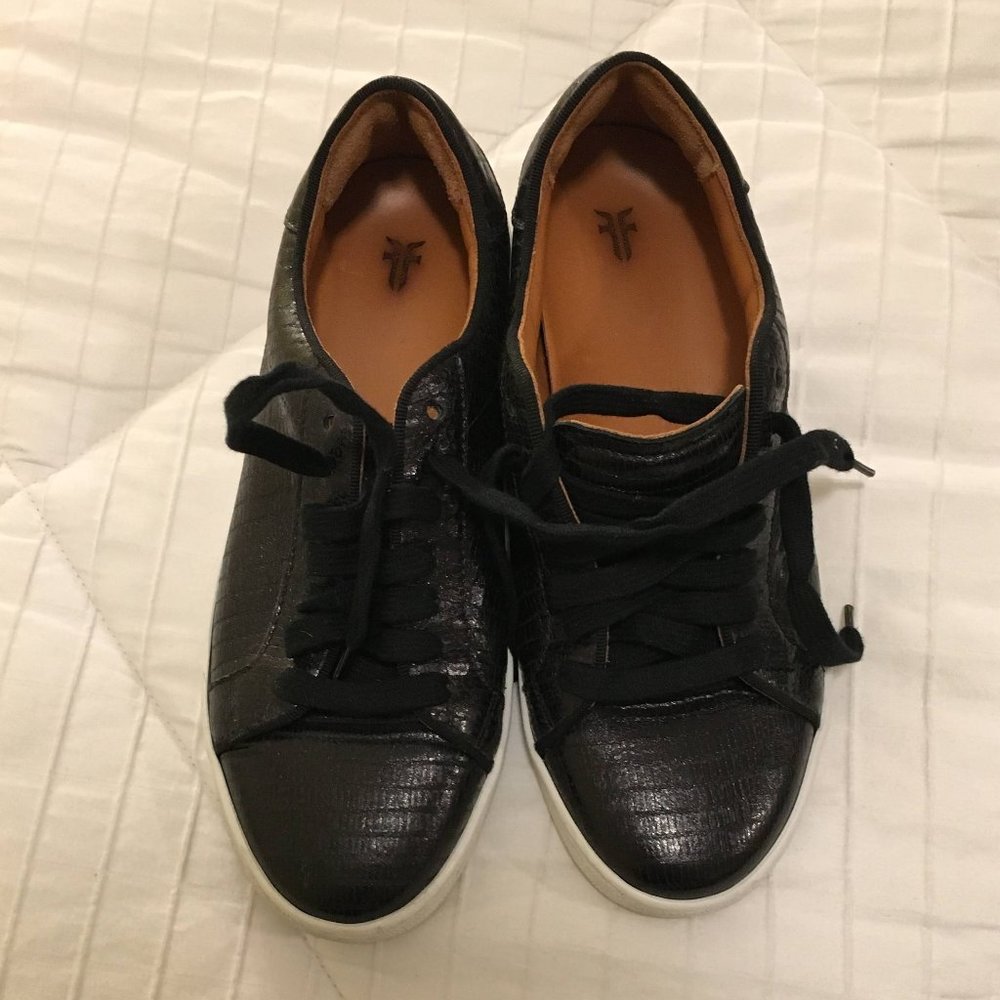 Frye Black Croc Texture Sneaker